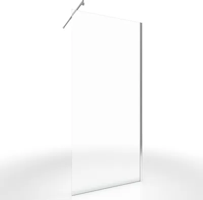 Image de Paroi de Douche 80x200cm Verre Transparent - Barre de Fixation Extensible et Profil Chrome
