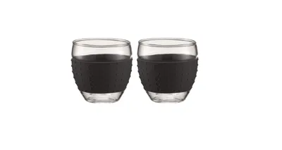 Produktbild von Bodum Espressogläser Pavina mit Silikonring Schwarz 100 ml - 2 Stück