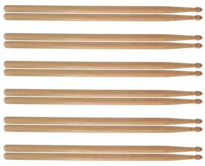 Produktbild von 6 Paar Drumsticks aus Ahorn – Ein klassisches Schlagzeug-Set für Anfänger und Profis