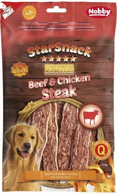 Obrázok produktu pre Nobby STARSNACK Barbecue hovädzí a kurací steak 113 g