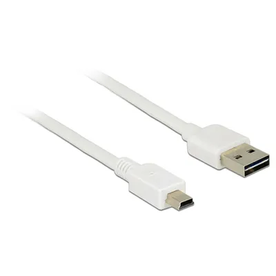 Produktbild von DeLOCK 1m, USB2.0-A/USB2.0 Mini-B, 1 m, USB A, USB B, USB 2.0, Männlich/Männlich, Weiß