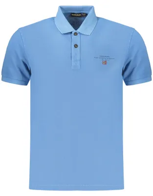 Immagine prodotto di Polo da uomo a maniche corte blu con stampa e ricamo
