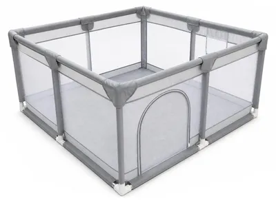 Immagine prodotto di Eurocatch Box bambini XL - Recinto 150x180cm - Pieghevole - Rete traspirante - Sicuro e stabile - Con borsa - Grigio