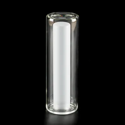 Immagine prodotto di Paralume in vetro per prese G9 H140mm tubo di vetro di ricambio con foro filettato da 24mm cilindro bianco chiaro, cilindro