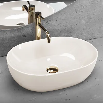 Produktbild von Rea Aufsatzwaschbecken Lisa Shiny Oval White