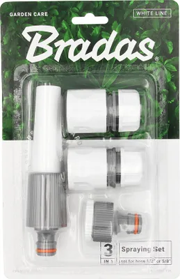 Produktbild von Gartenbrause Set 4-teilig 1/2" / 5/8" Sprühset Schlauch Schnellkupplung BRADAS WL-5500-12K