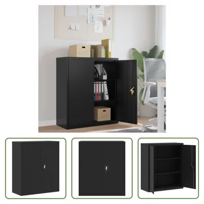 Obrázek produktu pro The Living Store skříň na dokumenty černá 90x40x105 cm ocelová