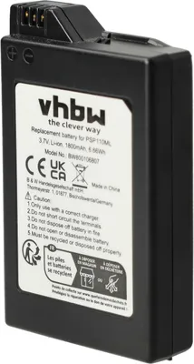 Produktbild von vhbw Akku kompatibel mit Sony Playstation Portable PSP-1000K, PSP-1000KCW, PSP-1000, PSP-1000G1, PSP-1000G1W Spielekonsole (1800 mAh, 3,7 V, Li-Ion)