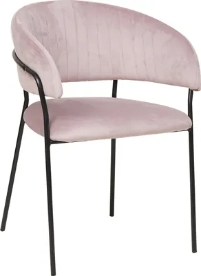 Produktbild von SalesFever Stuhl | Stoffbezug in Samt-Optik | Gestell Metall | Rückensteppung | B 55 x T 50 x H 80 cm | rose – schwarz matt