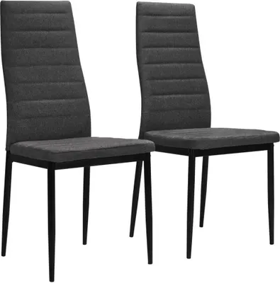 Image de Chaises à manger lot de 2 gris foncé tissu