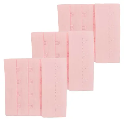3 Paar BH-Verschluss zum annähen 75 mm 4 Reihen Dessous BH Zubehör Unterwäsche Farbwahl rosa