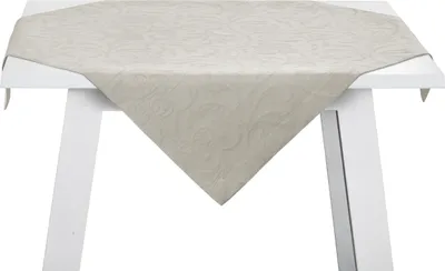 Produktbild von Pichler bügelfreier Piqué floral, ornamental Mitteldecke 1er Set 80 x 80 cm CORDOBA Rechteck platin , Gehrungssaum