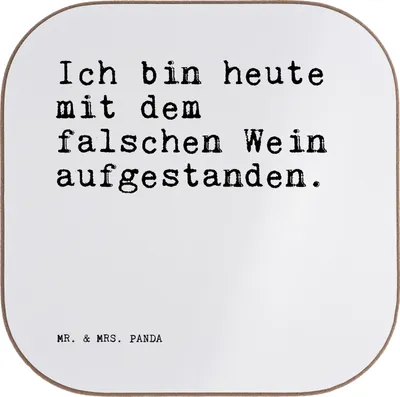 Produktbild von Mr. & Mrs. Panda Tassenuntersetzer Ich bin heute mit... - Weiß - Geschenk, Untersetzer für Gläser, Arbeitskollegen, Tassen, gläseruntersetzer, Männer, Holzuntersetzer