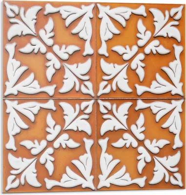 Produktbild von Pflanzenmuster Auf Fliesen – Selbstklebend – Wandverkleidung – Wandpaneel – Wanddeko – Dekorative Wandpaneele – 3D Wandpaneele – Wandgestaltung selbstklebend – 4 Stück 50 x 50 cm