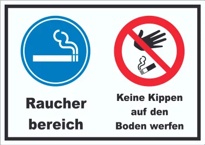 Produktbild von Aufkleber Raucherbereich Boden verboten A9 (37x52mm)