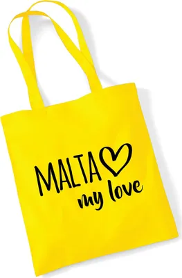 Produktbild von Huuraa Jutebeutel Malta my love 10 Liter Yellow Baumwolle Tasche Geschenkidee