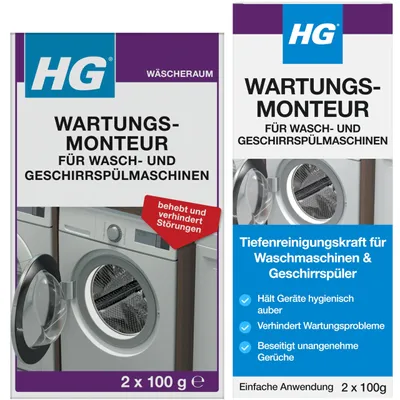 Produktbild von HG Intensivreiniger für Waschmaschinen und Geschirrspüler, professioneller Stand