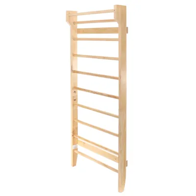 Produktbild von Toboli Sprossenwand in Holzoptik 195 cm, Sproßenwand bis 150 kg, Turnwand für Kinder und Erwachsene, Kletterwand für Kinderzimmer und Fitnessraum