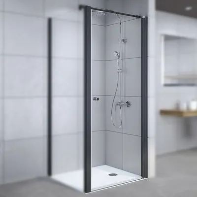 Produktbild von Drehtür für Seitenwand Breuer Elana 6 90 cm Anschlag rechts Klarglas Profilfarbe schwarz