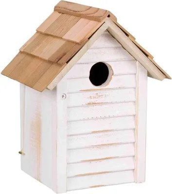 Immagine prodotto di Casetta per uccelli 18 × 24 × 15 cm - Bianca - Casetta per uccellini
