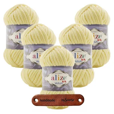 Produktbild von 5 x ALIZE Velluto 13 Light Yellow mit Label