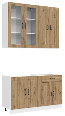 Produktbild von vidaXL Kücheneinheit KALMAR 4 Stk. Artisan-Eiche Holzwerkstoff