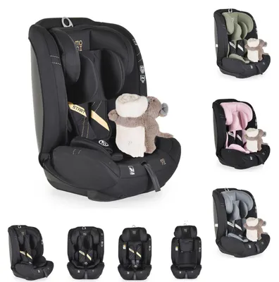 Obrázek produktu pro Dětská autosedačka Moni i-Size Start (76-150 cm) s nastavitelnou opěrkou hlavy, plyšová hračka černá