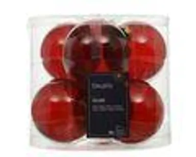 Produktbild von Weihnachtskugeln Glas 8cm 6 Stück - Transparent Ochsenblut