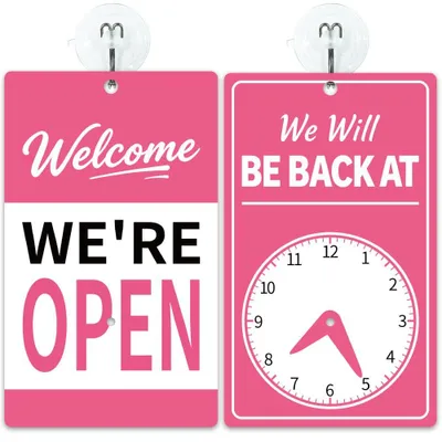 Open/Geschlossen-Schild, PVC, 20x12 cm, doppelseitig, mit Saugnapf