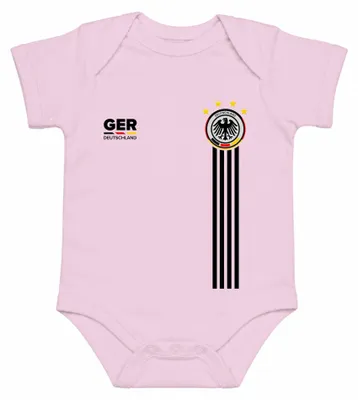 Produktbild von Deutschland Fußball Adler Fanartikel EM WM 4 Sterne Trikotersatz Fahne Baby Body, Pink, 12/18