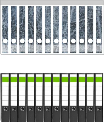 Produktbild von Wallario 12 Stück schmale Ordner inkl. Klebeetiketten mit Motive Alte graue Steinwand -  Set mit Rückenschildern / Ordnerrücken Stickern
