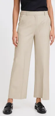 Immagine prodotto di b.young BYDANTA Pantaloni da donna Pantaloni in tessuto con tasche laterali, cerniera nascosta, lunghezza alla caviglia, leggermente elasticizzati, vestibilità regolare