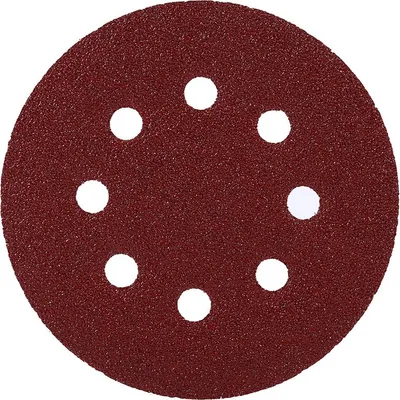 Image de 125mm Polishig Discs Red Sanding Discs 8 Hole Grit Sand Papers(60#)