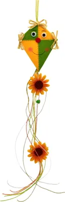 Produktbild von Hängedekoration Herbstdrachen aus Vlies und Textil, 60 cm lang, 12 cm breit