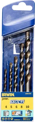 Obrázok produktu pre IRWIN 10501938, Vŕtačka, Súprava vrtákov, Ľahčený betón, Mramor, Plech, Drevo, Valcový koniec, 5 kusov