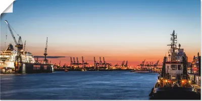Produktbild von ARTland Poster Hamburger Hafen Größe: 40x20 cm