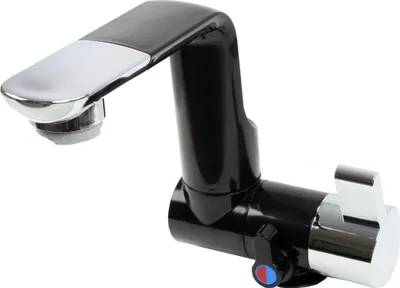 Image de Robinet mitigeur Arona + interrupteur 360°tournant noir chromé court