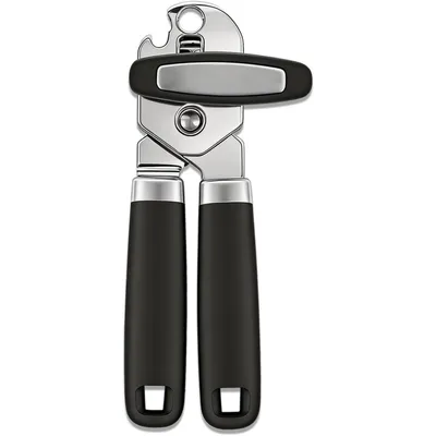 Produktbild von Dosenöffner Manueller Edelstahl - Multifunktionaler Flaschenöffner mit Komfortgriff & Glatter Kante, Schwarz