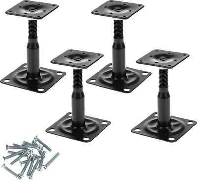 Zdjęcie produktu dla Regulowane wsporniki słupów 100-150 mm, 4 sztuki, stal ocynkowana, czarny, do pergoli