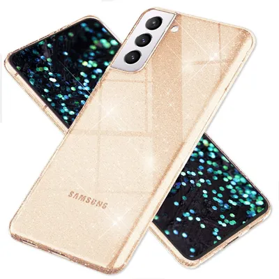 Image de Étui transparent à paillettes NALIA pour Samsung Galaxy S22 Plus, or transparent