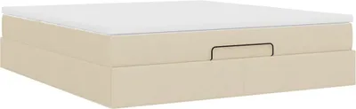 Produktbild von Ottoman-Bett mit Matratze Creme 160x200 cm Stoff