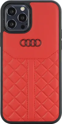 Zdjęcie produktu dla Etui z tylną obudową Audi Apple iPhone 12 Mini w kolorze czerwonym z serii Q8 – prawdziwa skóra