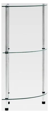 Produktbild von Regal mit 3 Ablagen aus Glas, Vitrine, Dekoregal, Standregal, Bücherregal, transparent, 30x30x67 cm, Hartglas