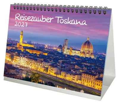 Produktbild von Reisezauber Toskana DIN A5 Tischkalender für 2027 Florenz Urlaub Mediterran Italien - Seelenzauber