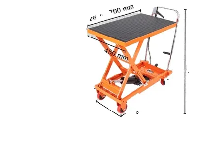 Image de Chariot élévateur hydraulique, capacité de charge de 330/500 lb, base antidérapante, orange 500 lb