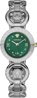 Produktbild von Versace VEWCA0224 Greca Jewel silber gold grün Edelstahl Armband Uhr Damen NEU
