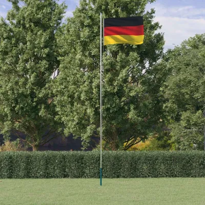 Image de Drapeau pratique de l'Allemagne avec mât 6,23 m Aluminium - Flags ,design Möbel 7452310 2parcel