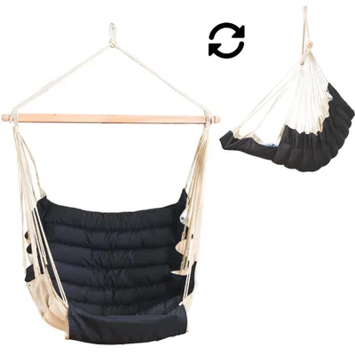 Obrázok produktu pre MacaMex SoftChair Black-CreamCertified Závesné kreslo odolné voči poveternostným vplyvom