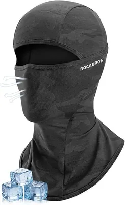Produktbild von ROCKBROS Sturmhaube Atmungsaktiv Leicht UV-Schutz Sturmhaube für Motorrad Skifahren Radfahren Outdoor Herren Damen Schwarz