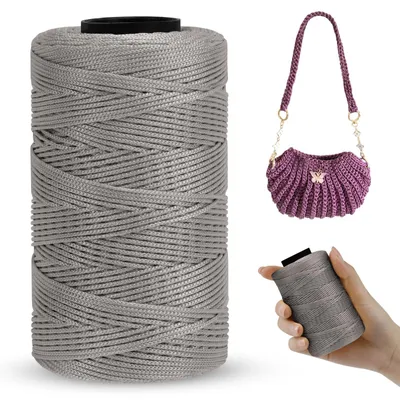 Produktbild von Polyester-Makramee-Kordel, 1 mm x 230 m, geflochtenes Band für Bastelarbeiten und Häkelarbeiten